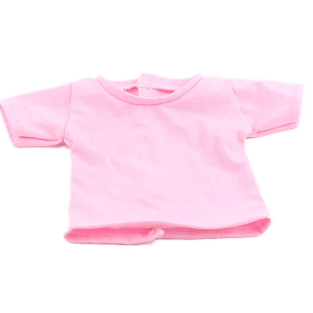 Doll Clothes T-shirt Solid Color For 16-18 Inch Doll & 43 cm Baby Doll & Nenuco,Our Generation,bebe Reborn,Toys For Girls