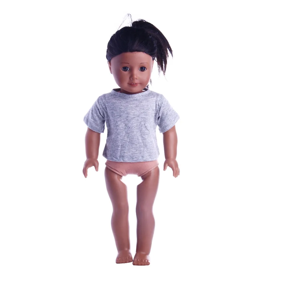 Doll Clothes T-shirt Solid Color For 16-18 Inch Doll & 43 cm Baby Doll & Nenuco,Our Generation,bebe Reborn,Toys For Girls