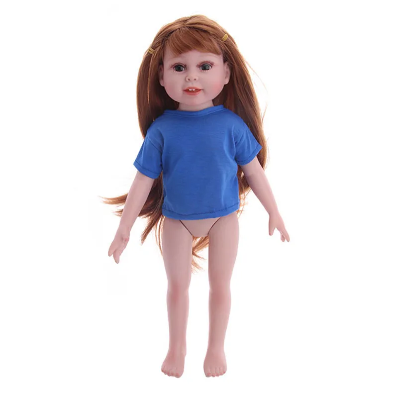 Doll Clothes T-shirt Solid Color For 16-18 Inch Doll & 43 cm Baby Doll & Nenuco,Our Generation,bebe Reborn,Toys For Girls