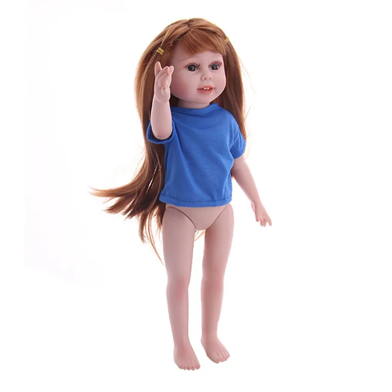 Doll Clothes T-shirt Solid Color For 16-18 Inch Doll & 43 cm Baby Doll & Nenuco,Our Generation,bebe Reborn,Toys For Girls