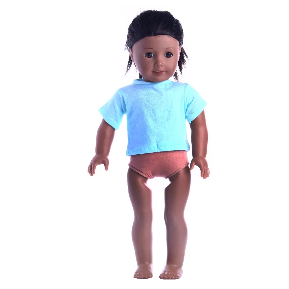 Doll Clothes T-shirt Solid Color For 16-18 Inch Doll & 43 cm Baby Doll & Nenuco,Our Generation,bebe Reborn,Toys For Girls
