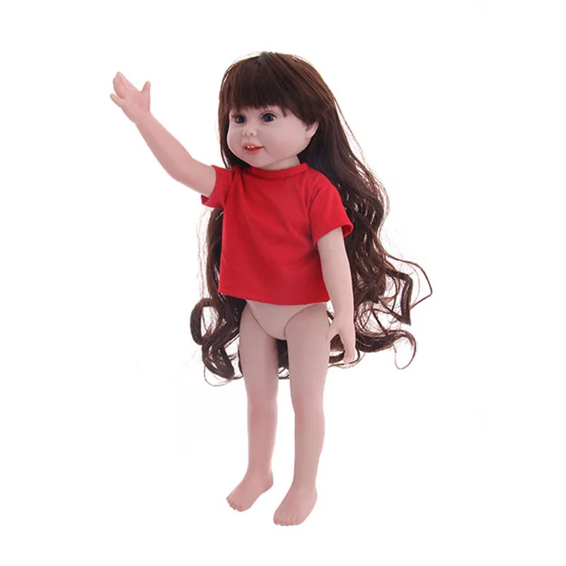 Doll Clothes T-shirt Solid Color For 16-18 Inch Doll & 43 cm Baby Doll & Nenuco,Our Generation,bebe Reborn,Toys For Girls