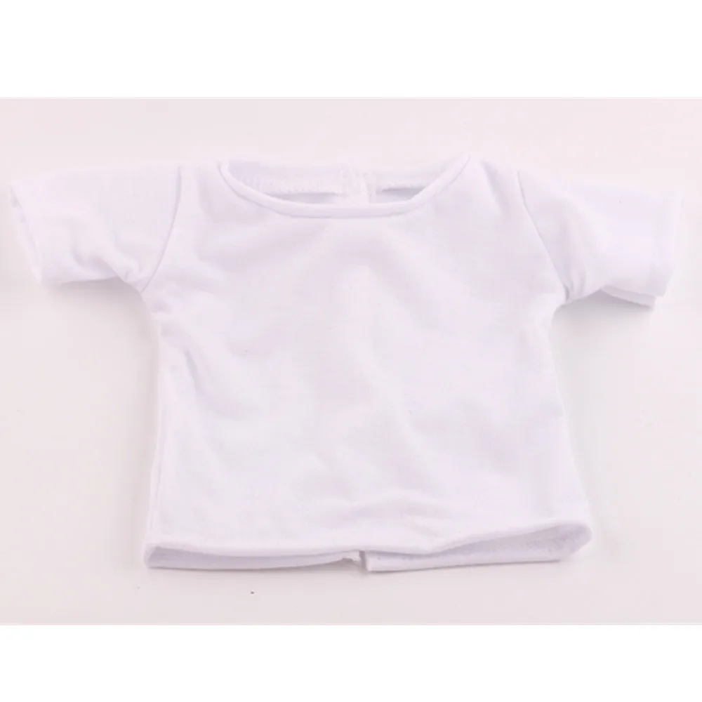 Doll Clothes T-shirt Solid Color For 16-18 Inch Doll & 43 cm Baby Doll & Nenuco,Our Generation,bebe Reborn,Toys For Girls