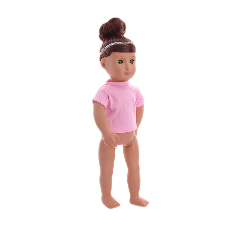 Doll Clothes T-shirt Solid Color For 16-18 Inch Doll & 43 cm Baby Doll & Nenuco,Our Generation,bebe Reborn,Toys For Girls