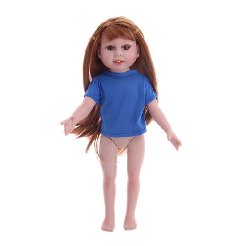 Doll Clothes T-shirt Solid Color For 16-18 Inch Doll & 43 cm Baby Doll & Nenuco,Our Generation,bebe Reborn,Toys For Girls