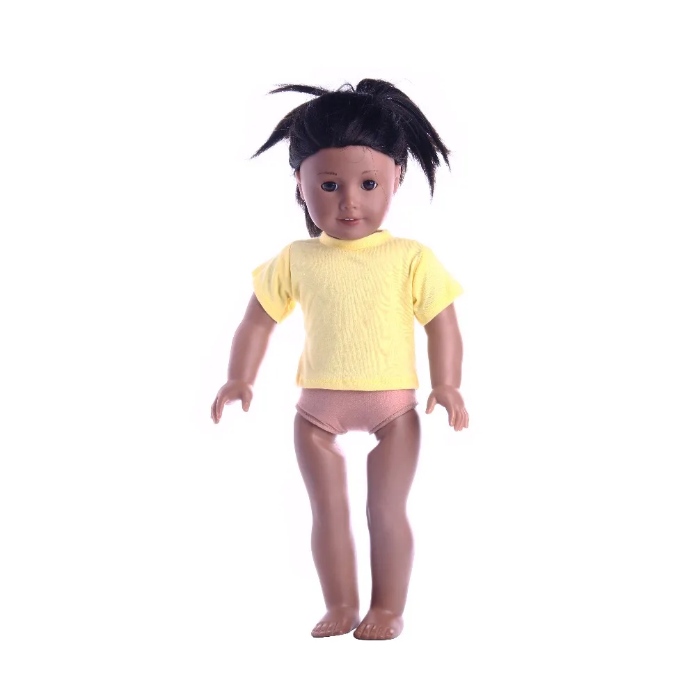 Doll Clothes T-shirt Solid Color For 16-18 Inch Doll & 43 cm Baby Doll & Nenuco,Our Generation,bebe Reborn,Toys For Girls