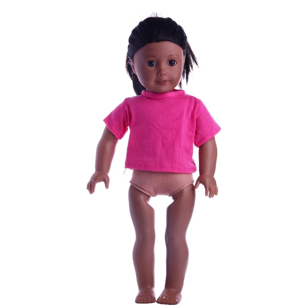 Doll Clothes T-shirt Solid Color For 16-18 Inch Doll & 43 cm Baby Doll & Nenuco,Our Generation,bebe Reborn,Toys For Girls