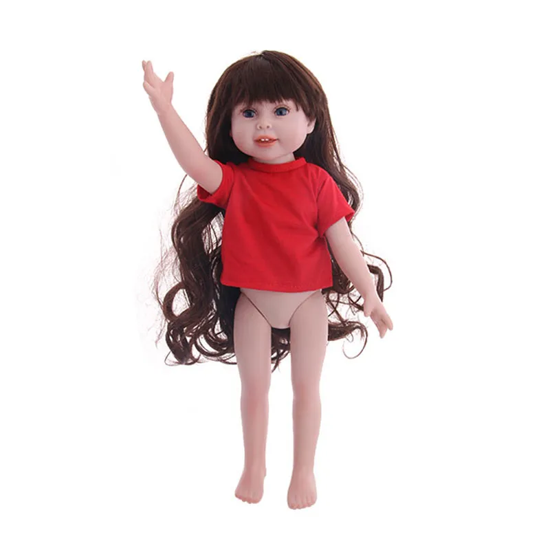 Doll Clothes T-shirt Solid Color For 16-18 Inch Doll & 43 cm Baby Doll & Nenuco,Our Generation,bebe Reborn,Toys For Girls