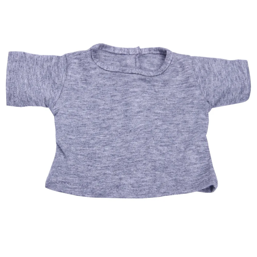 Doll Clothes T-shirt Solid Color For 16-18 Inch Doll & 43 cm Baby Doll & Nenuco,Our Generation,bebe Reborn,Toys For Girls