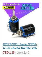 5 Sets WH148 1K 10K 20K 50K 100K 500K Ohm 15mm 3 Pin Linear Taper Rotary Potentiometer Resistor for Arduino with AG2 White cap