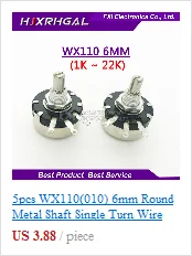 5 Sets WH148 1K 10K 20K 50K 100K 500K Ohm 15mm 3 Pin Linear Taper Rotary Potentiometer Resistor for Arduino with AG2 White cap
