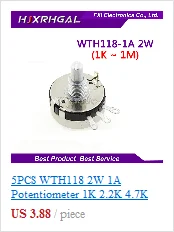 5 Sets WH148 1K 10K 20K 50K 100K 500K Ohm 15mm 3 Pin Linear Taper Rotary Potentiometer Resistor for Arduino with AG2 White cap