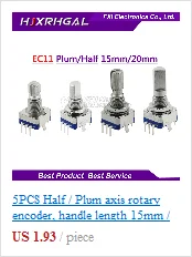 5 Sets WH148 1K 10K 20K 50K 100K 500K Ohm 15mm 3 Pin Linear Taper Rotary Potentiometer Resistor for Arduino with AG2 White cap