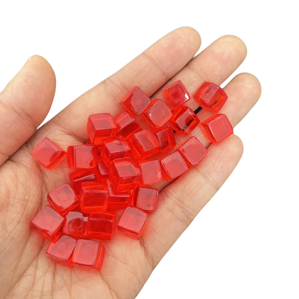 100Pcs/Set 8mm Transparent Square Corner Cube Colorful Clear Solid Color Dice Chess Piece Right Angle For Board Game