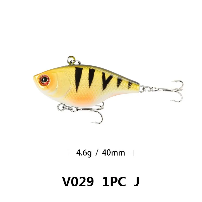 1PCS Hard VIB Lures Fishing Bait Treble Hooks Sinking Crankbait Wobber Fishing Tackle 4.6g 4cm
