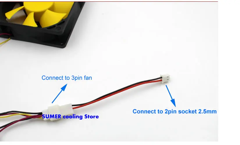 ARSYLID Conversion Cable 4pin 3pin to 2 Pin 2.5mm Adapter Fan for VGA Cooling Fan Power Supply Mini 2pin