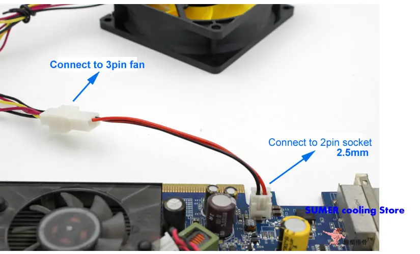 ARSYLID Conversion Cable 4pin 3pin to 2 Pin 2.5mm Adapter Fan for VGA Cooling Fan Power Supply Mini 2pin