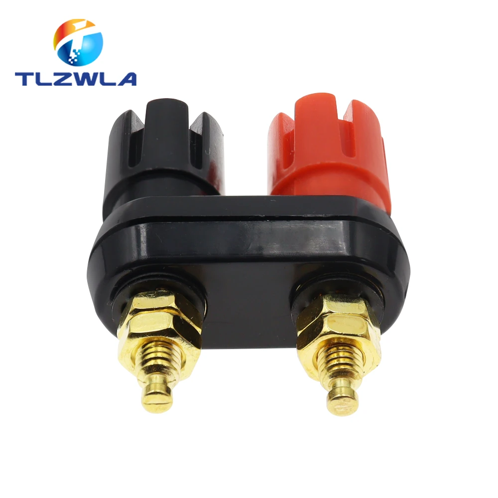 1PCS Banana plugs Couple Terminals Red Black Connector Amplifier Terminal Binding Post Banana Speaker Plug Jack
