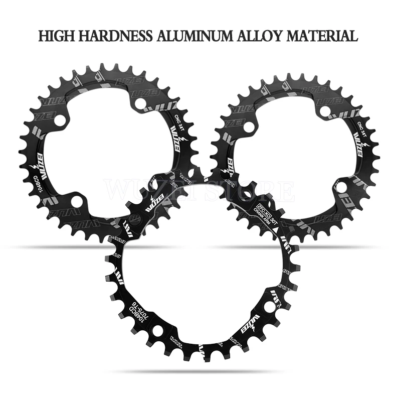 WUZEI 104BCD Round Shape Chainrings 30T 32T 34T 36T 38T 40T 42T 44T 46T 48T 50T 52T Narrow Wide Chain Wheel MTB Bicycle Parts