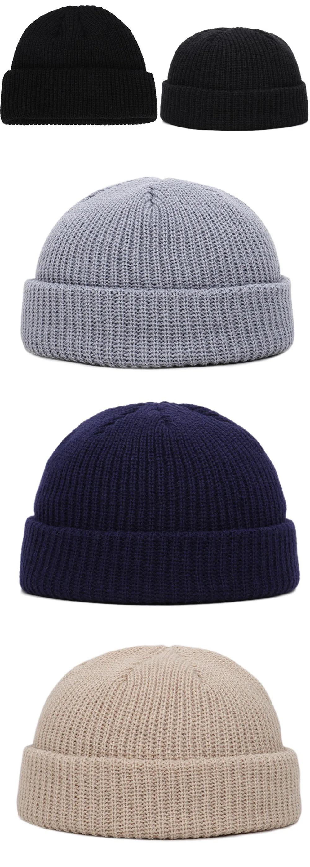Winter Warm Beanies Casual Short Thread Hip Hop Hat Adult Men Female Wool Knitted Skull Cap Elastic Unisex
