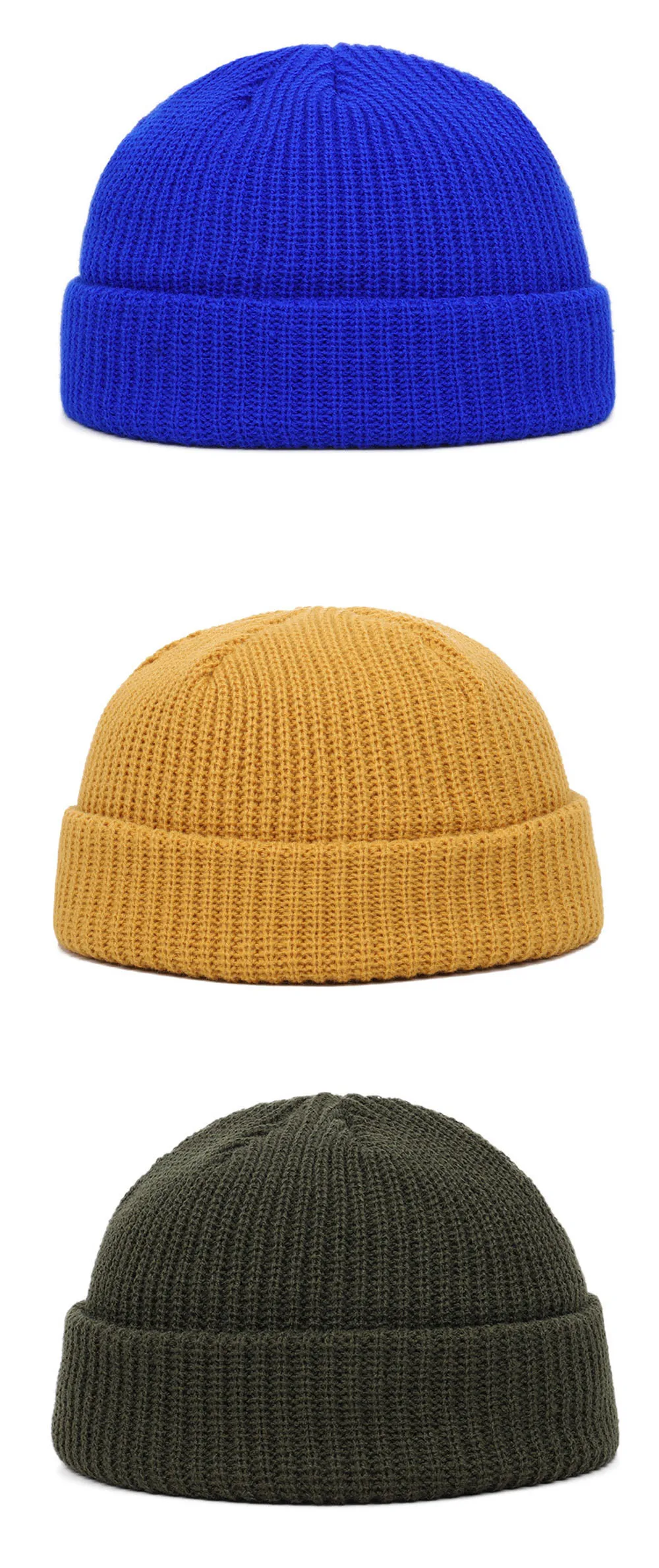 Winter Warm Beanies Casual Short Thread Hip Hop Hat Adult Men Female Wool Knitted Skull Cap Elastic Unisex