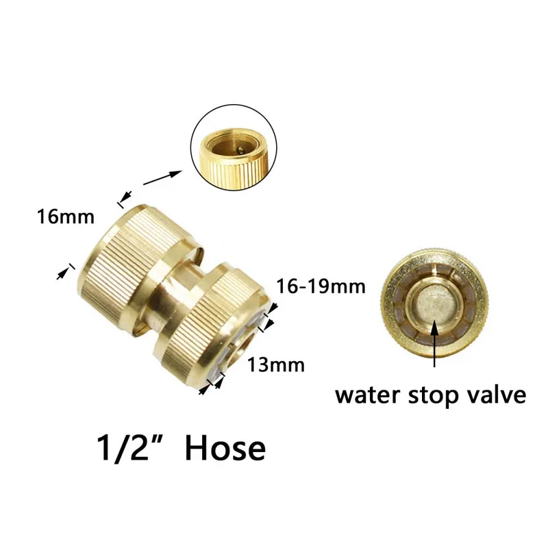 1/2" 3/4" 1" Thread Brass Quick Connector Garden Watering Adapter Drip Irrigation Copper Hose Quick Connector Fittings 1 Pcs