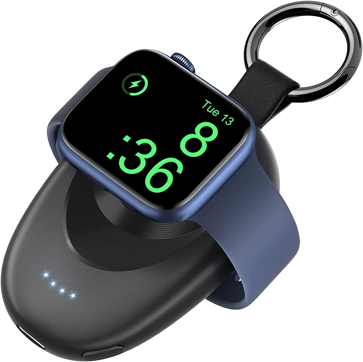 Portable Charger for Apple Watch Series 9/8/7/6/5/4/3/2/SE/Ultra Travel Power Bank Wireless Keychain Charger Watch Spare Battery