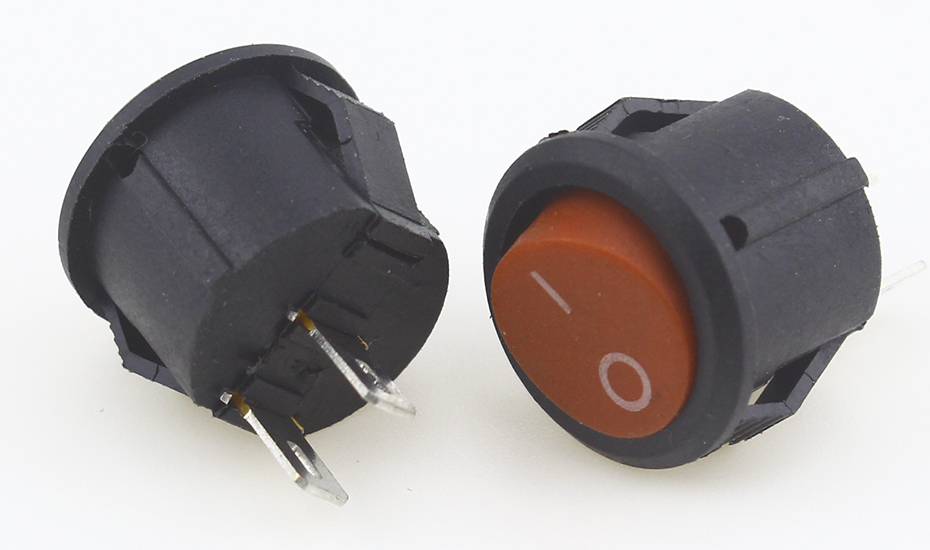 5pcs/10pcs 16mm Diameter Small Round Boat Rocker Switches Black Mini Round Black White Red 2 Pin ON-OFF Rocker Switch