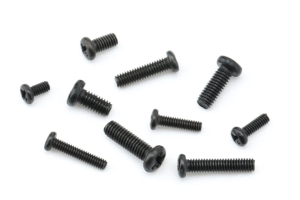 NINDEJIN 10-100pcs Cross Recessed Round Head Laptop Screw M1 M1.2 M1.4 M1.7 M2 M2.5 M3 M4 M5 M6 Carbon Steel Black Machine Screw