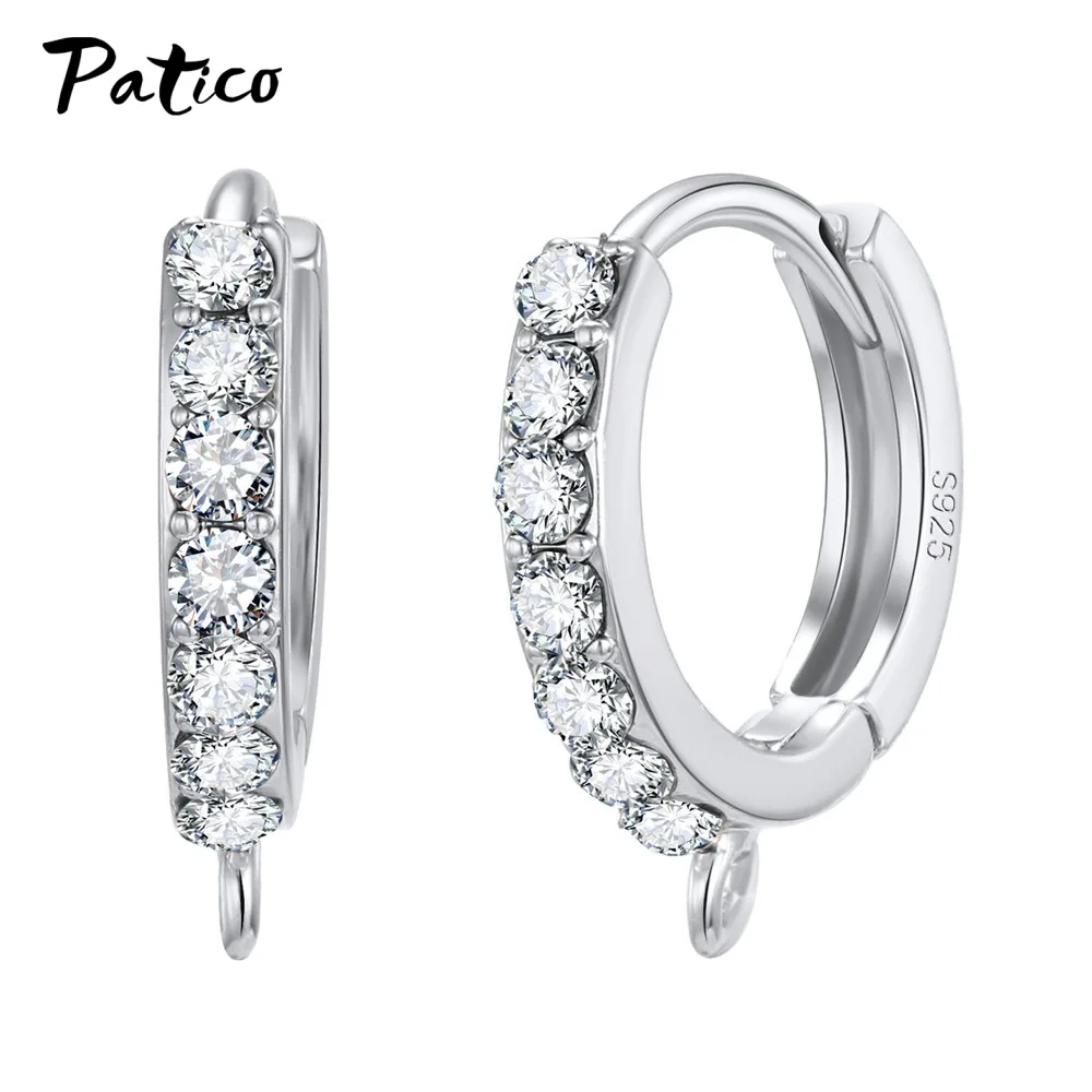 Wholesale 925 Sterling Silver Hook Earring DIY Accessories Crystal AAA Cubic Zirconia Handmade Earrings Jewelry Making Findings