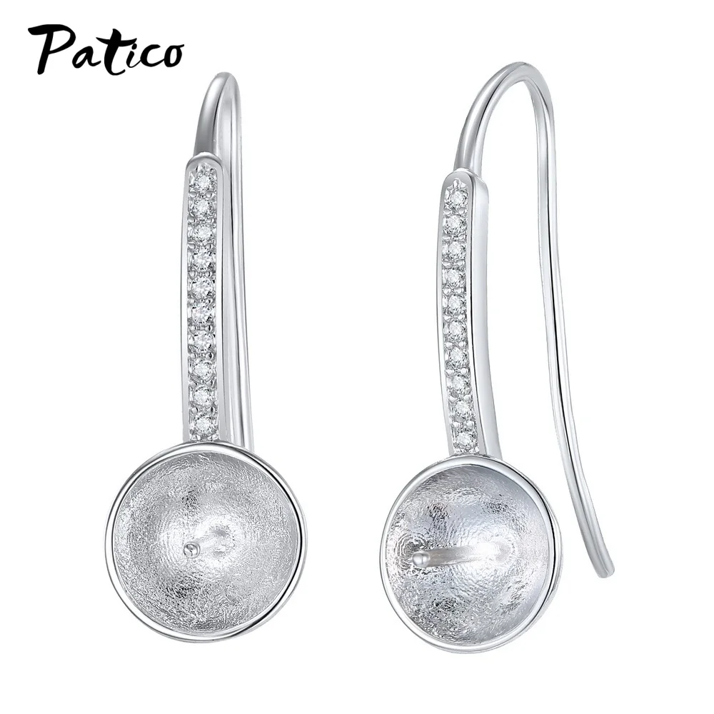 Wholesale 925 Sterling Silver Hook Earring DIY Accessories Crystal AAA Cubic Zirconia Handmade Earrings Jewelry Making Findings