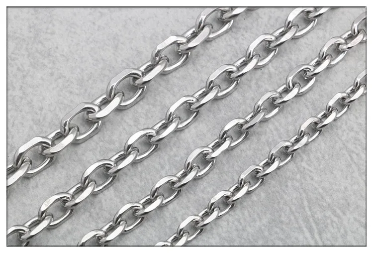 Fashion Stainless Steel Batch Angle Chain Coarse Batch Angle O Word Cross Chain Necklace Clavicle Chain Jewelry Gift Hot Sale