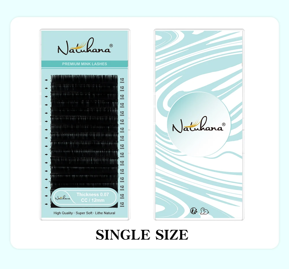 NATUHANA Personal False Eyelashes, Natural PBT Eyelash Extension, Synthetic Eyelashes, Cosmetic Supplies, B, C,D, Curl Eyelashes
