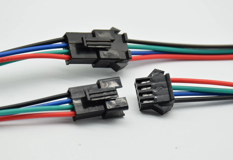 5pairs/10pcs 2pin 3pin 4pin JST LED Connectors 15cm Long Male and Female Connector for 3528 5050 WS2811 WS2812 LED Strip Tape