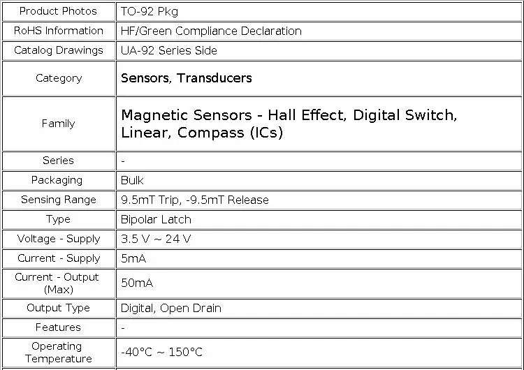 49E 41F A3144E US1881 AH3503 OH137 Hall Effect Sensor Hall Sensor Motor(10PCS/LOT)