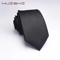 HUISHI Slim Fashion Knitted Ties for Men 5.5 cm Solid Black White Gray Blue Burgundy Knitted Tie
