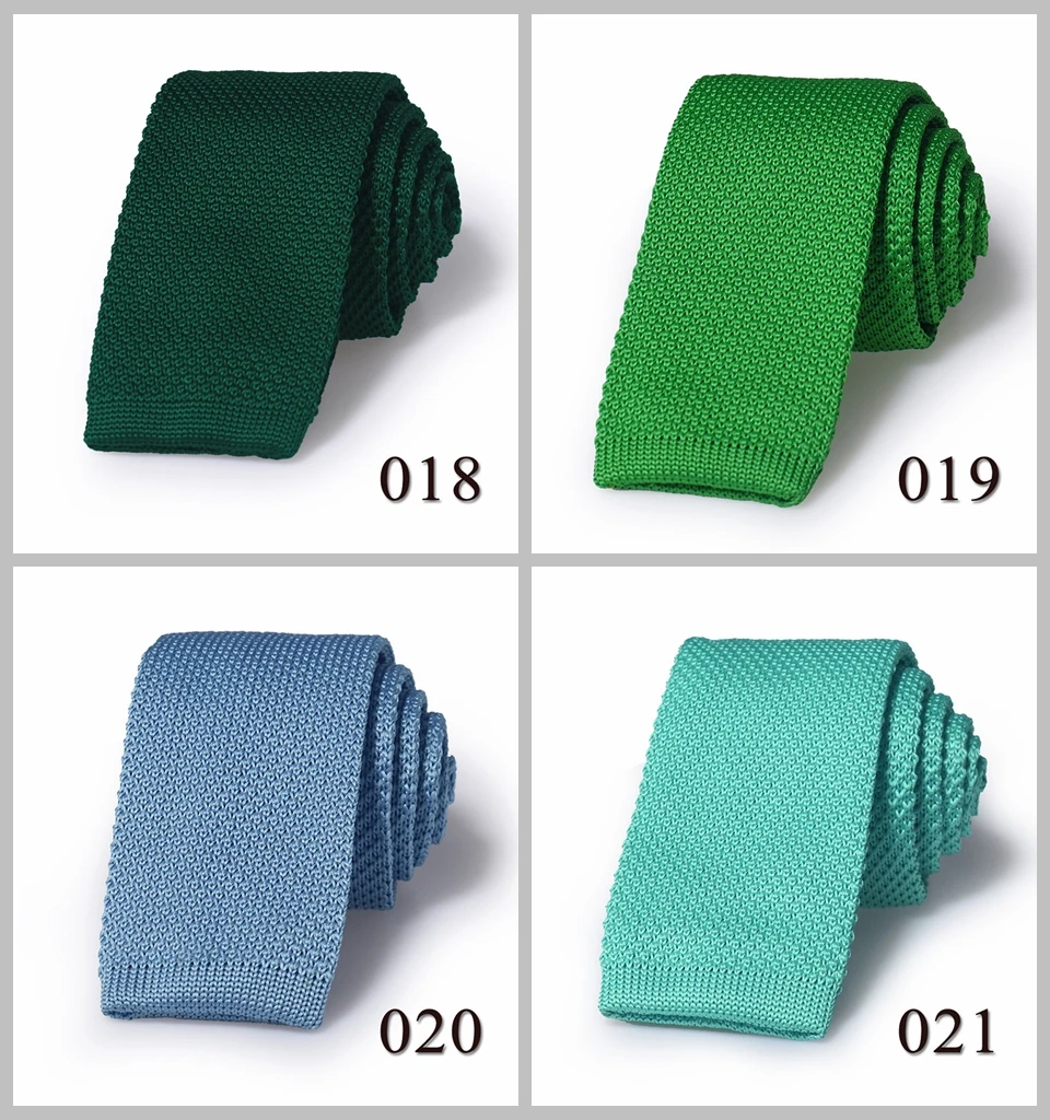 HUISHI Slim Fashion Knitted Ties for Men 5.5 cm Solid Black White Gray Blue Burgundy Knitted Tie