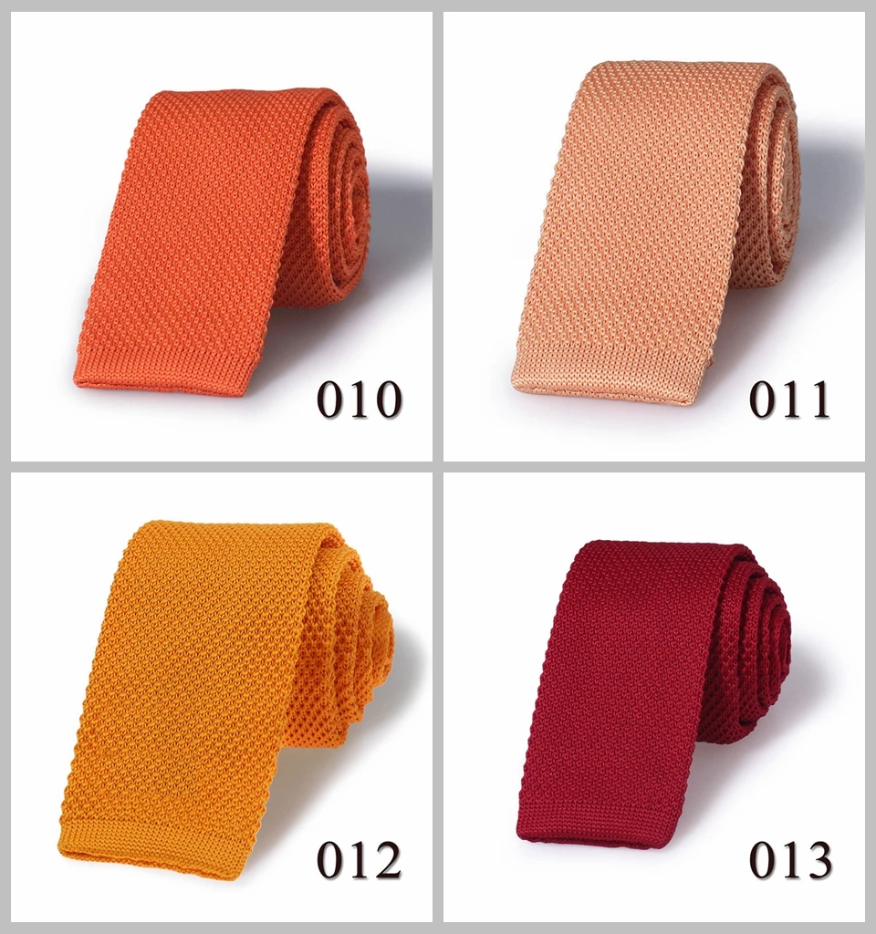 HUISHI Slim Fashion Knitted Ties for Men 5.5 cm Solid Black White Gray Blue Burgundy Knitted Tie