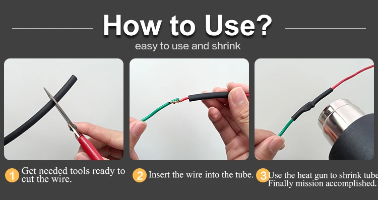 4/6/8/12/16/18/20/24/32/40/52MM 4:1 ratio Heat Shrink Tube with Glue Dual Wall Adhesive Tubing Sleeve Wrap Wire Cable kit