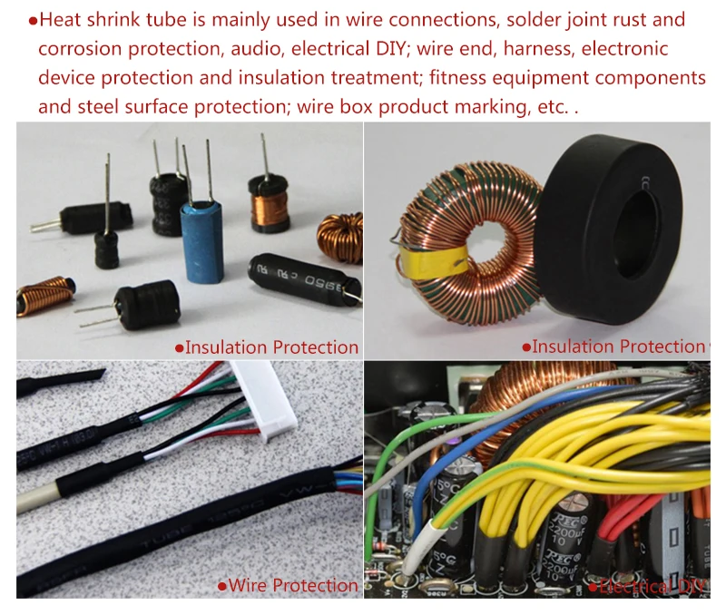 4/6/8/12/16/18/20/24/32/40/52MM 4:1 ratio Heat Shrink Tube with Glue Dual Wall Adhesive Tubing Sleeve Wrap Wire Cable kit