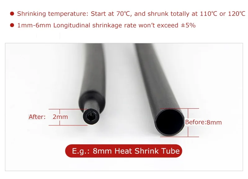 4/6/8/12/16/18/20/24/32/40/52MM 4:1 ratio Heat Shrink Tube with Glue Dual Wall Adhesive Tubing Sleeve Wrap Wire Cable kit