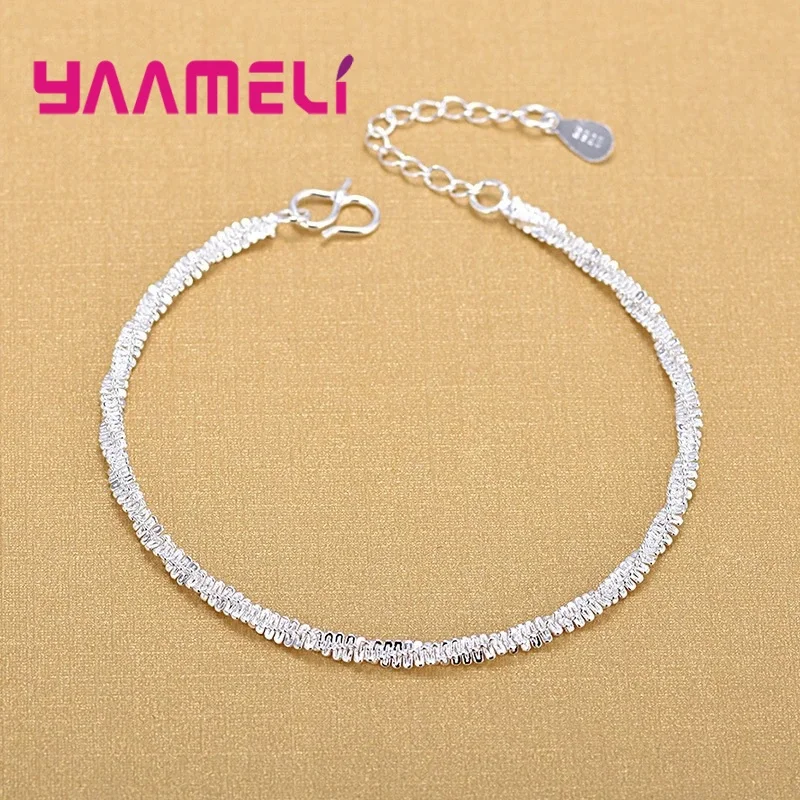 Trendy Women Foot Chains Adjustable Mujer Charm 925 Sterling Silver Anklets Bohemia Jewelry Summer Holiday Design