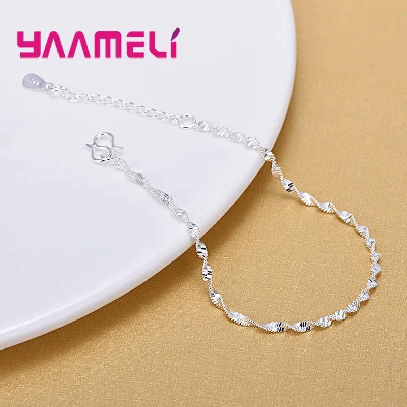 Trendy Women Foot Chains Adjustable Mujer Charm 925 Sterling Silver Anklets Bohemia Jewelry Summer Holiday Design