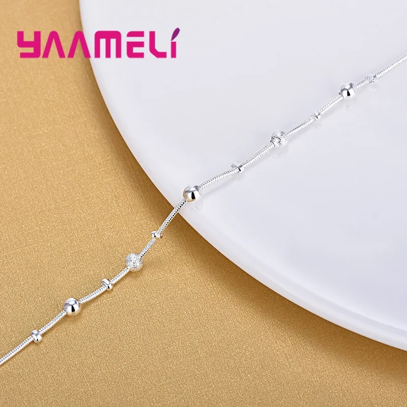 Trendy Women Foot Chains Adjustable Mujer Charm 925 Sterling Silver Anklets Bohemia Jewelry Summer Holiday Design