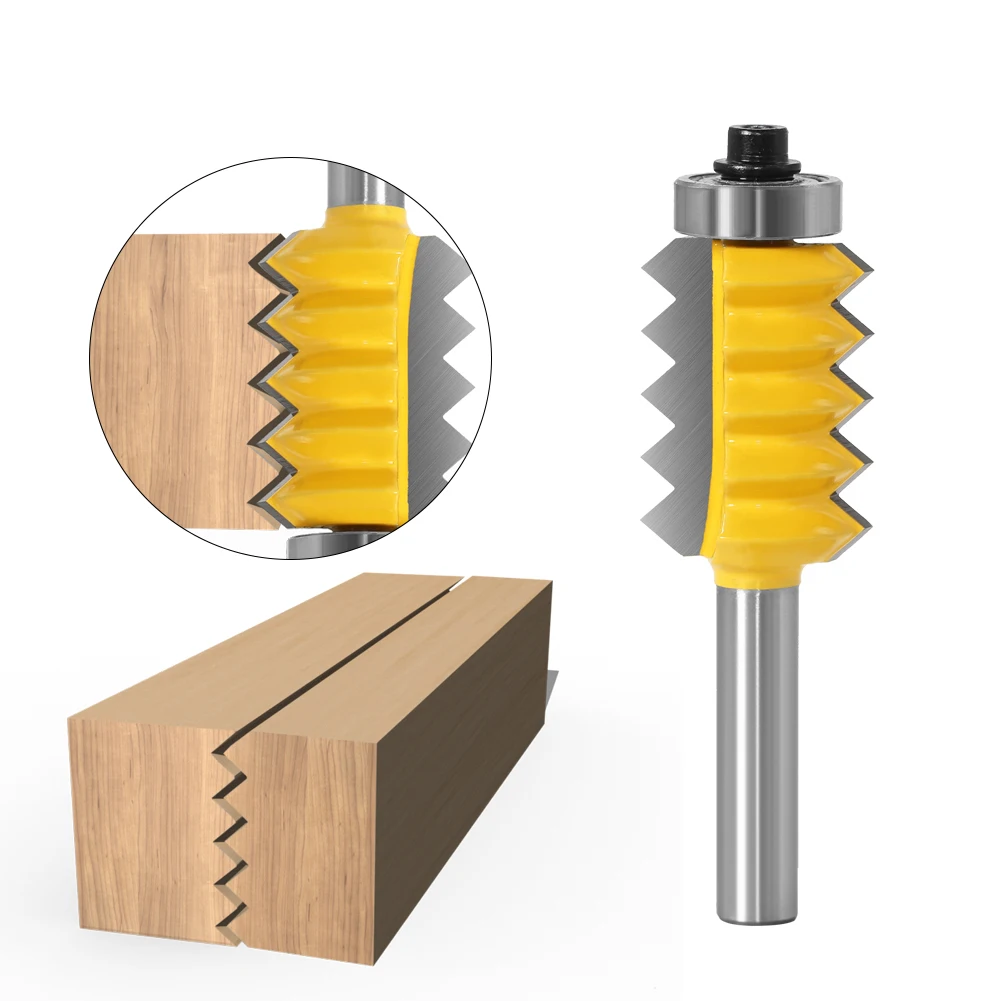 8mm Shank Raised panel"V"joint Bits Finger Joint Glue Milling Cutter for Wood Tenon Woodwork Cone Tenon Milling Tenoning Machine