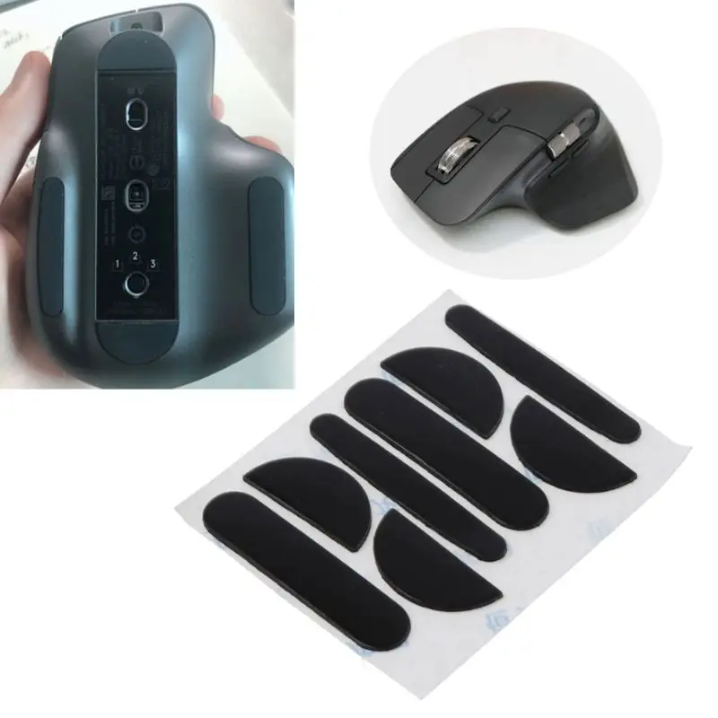 2 Sets 0.6mm Black Mouse Feet Mouse Skates Mouse Stickers Pad for Logitech MX Master 3 Mouse