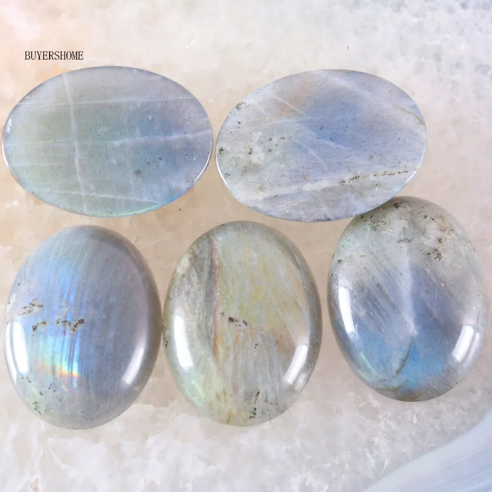 CAB Cabochon Stone 30x40MM Natural Green Malachite Pink Crystal Blue Onyx Bead for DIY Jewelry 1Pcs