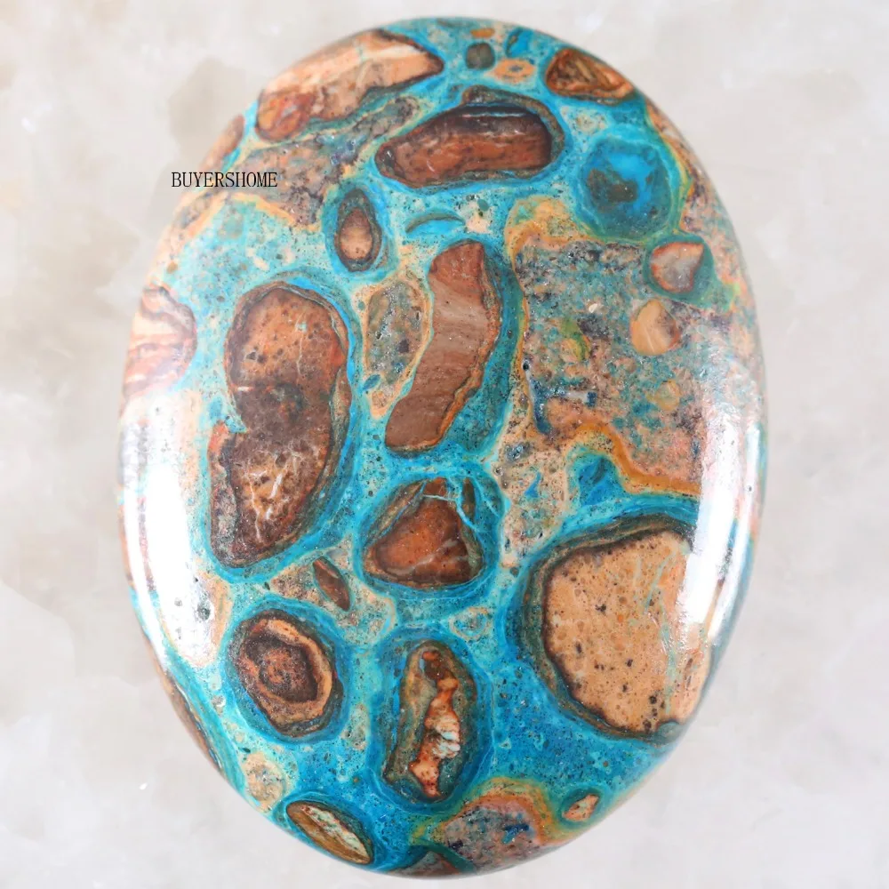 CAB Cabochon Stone 30x40MM Natural Green Malachite Pink Crystal Blue Onyx Bead for DIY Jewelry 1Pcs