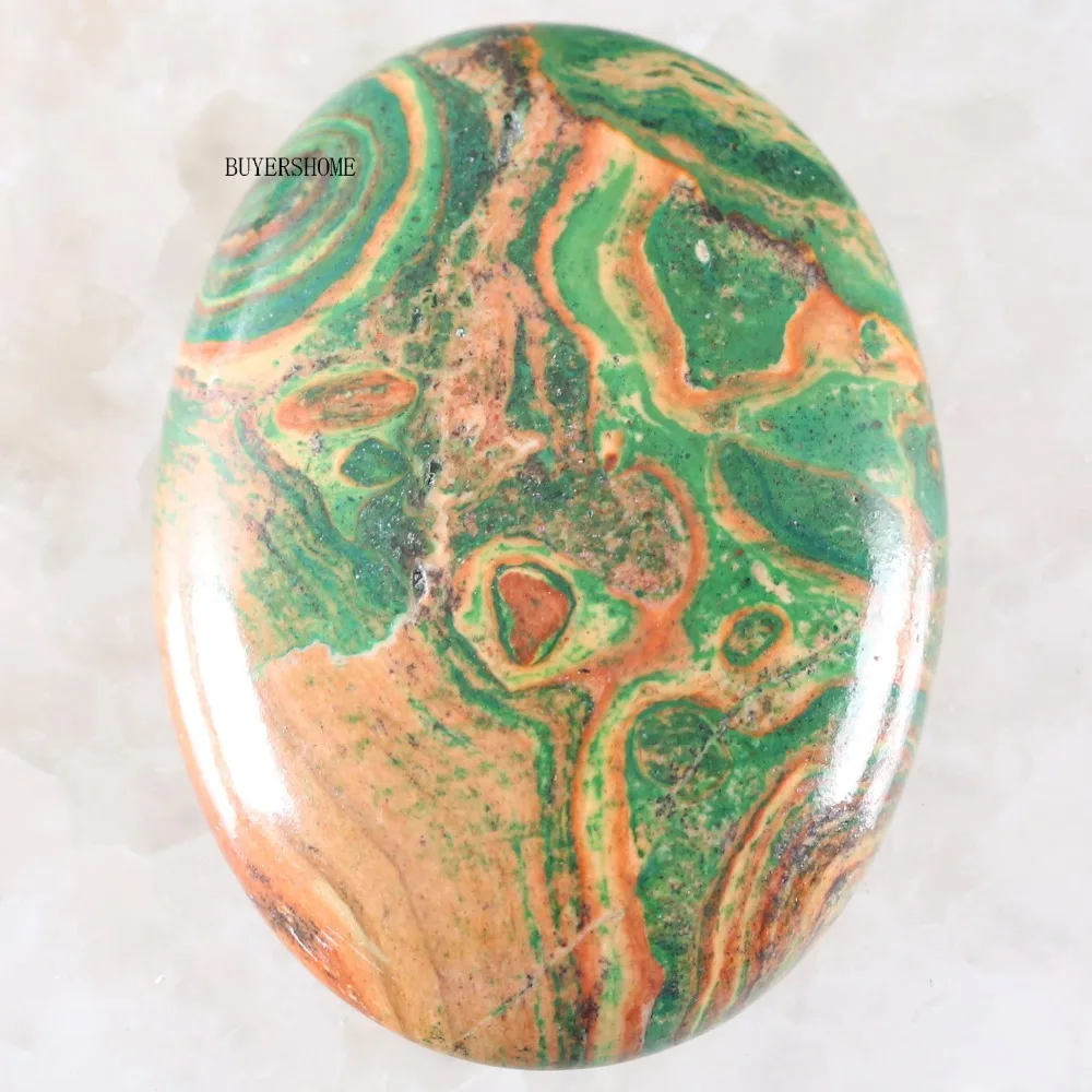 CAB Cabochon Stone 30x40MM Natural Green Malachite Pink Crystal Blue Onyx Bead for DIY Jewelry 1Pcs