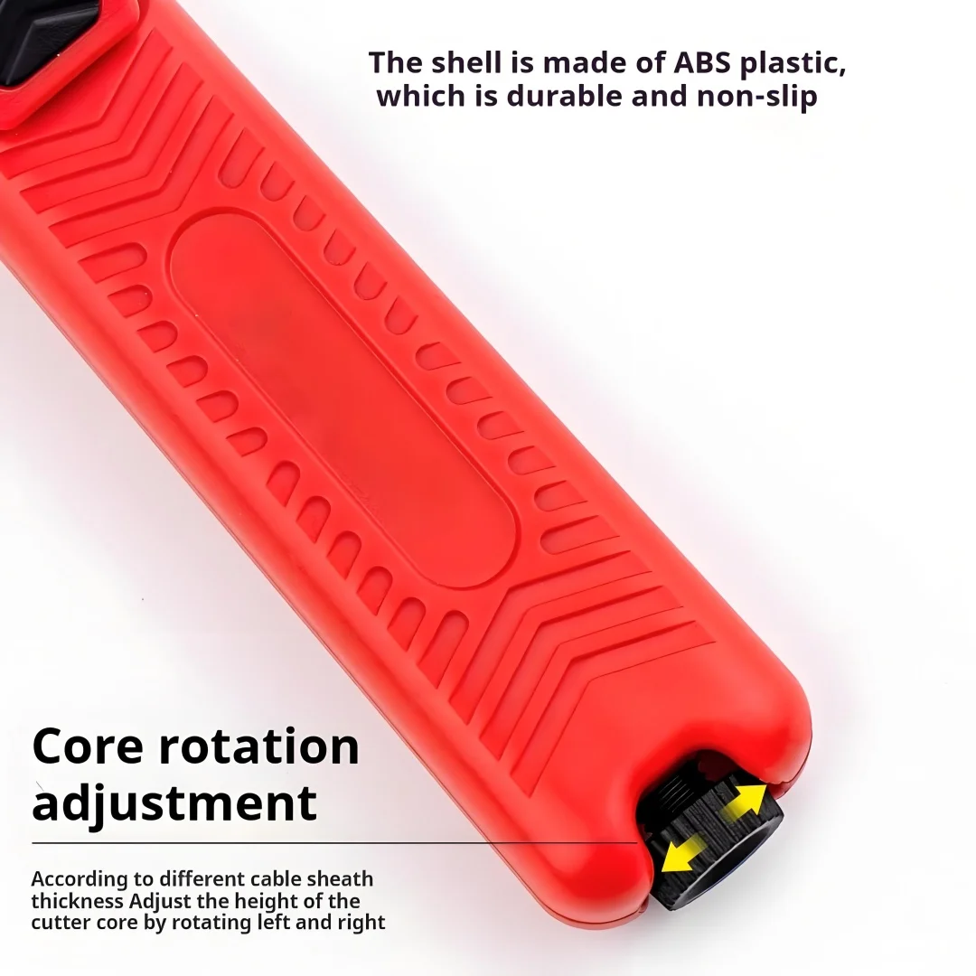 Electrician Wire Stripper Knife Rubber Handle Hand Stripping Tool for 4-50mm PVC, Silicone Rubber PTFE Cable